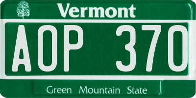 VT license plate AOP370