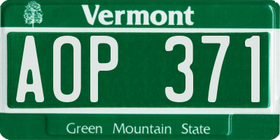 VT license plate AOP371