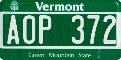 VT license plate AOP372