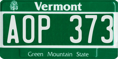 VT license plate AOP373