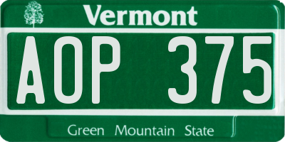 VT license plate AOP375