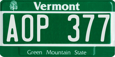 VT license plate AOP377