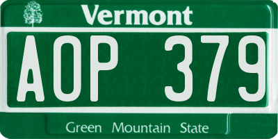 VT license plate AOP379