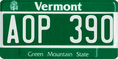 VT license plate AOP390