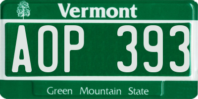 VT license plate AOP393