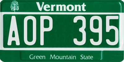 VT license plate AOP395