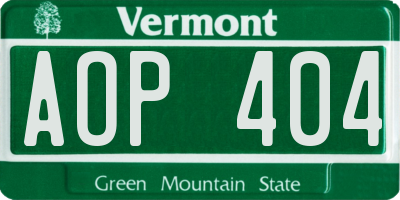 VT license plate AOP404