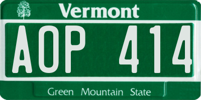 VT license plate AOP414