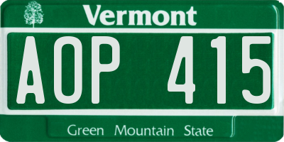 VT license plate AOP415