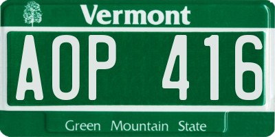 VT license plate AOP416