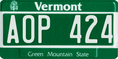 VT license plate AOP424