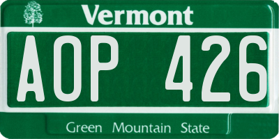 VT license plate AOP426