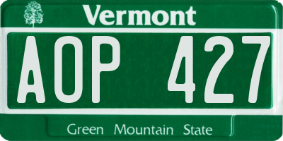 VT license plate AOP427