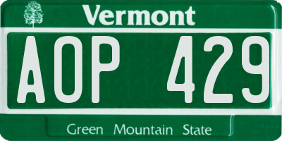 VT license plate AOP429