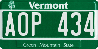 VT license plate AOP434