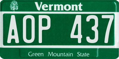 VT license plate AOP437