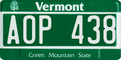 VT license plate AOP438