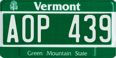 VT license plate AOP439