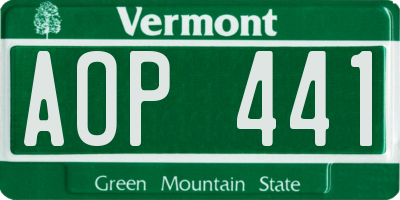 VT license plate AOP441