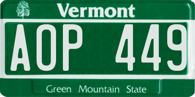 VT license plate AOP449