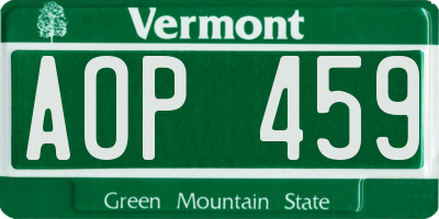 VT license plate AOP459