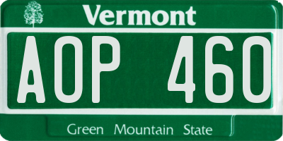 VT license plate AOP460