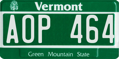 VT license plate AOP464