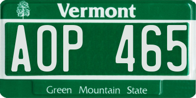 VT license plate AOP465