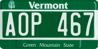 VT license plate AOP467
