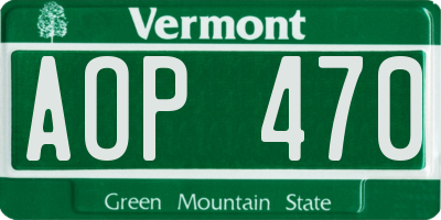 VT license plate AOP470