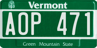 VT license plate AOP471