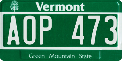 VT license plate AOP473