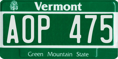 VT license plate AOP475