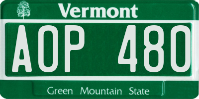 VT license plate AOP480