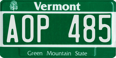 VT license plate AOP485