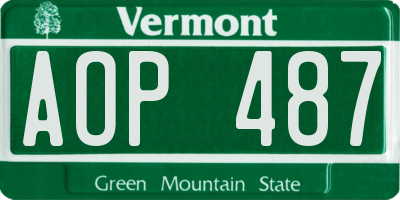 VT license plate AOP487