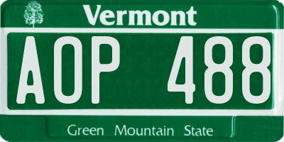 VT license plate AOP488