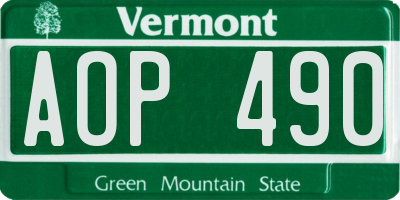 VT license plate AOP490