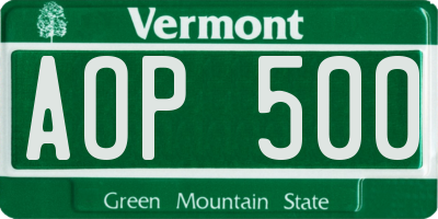 VT license plate AOP500