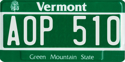 VT license plate AOP510