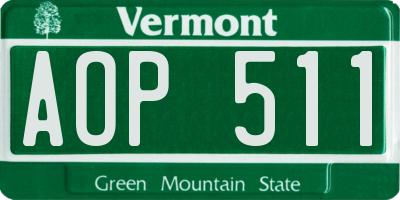 VT license plate AOP511