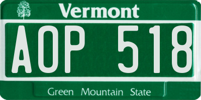 VT license plate AOP518