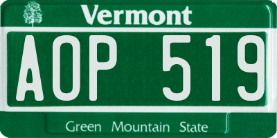 VT license plate AOP519