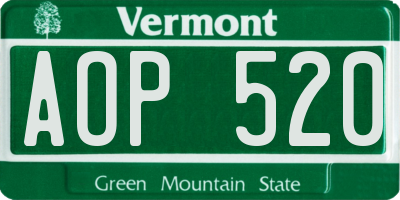 VT license plate AOP520