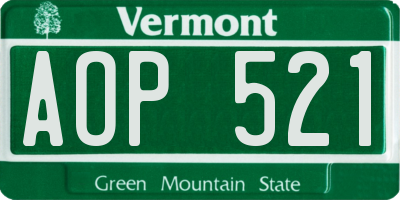 VT license plate AOP521