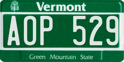 VT license plate AOP529