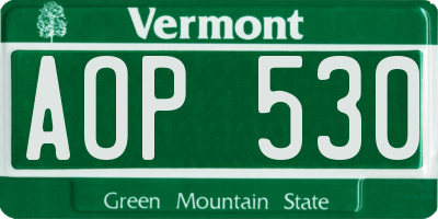 VT license plate AOP530