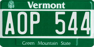VT license plate AOP544