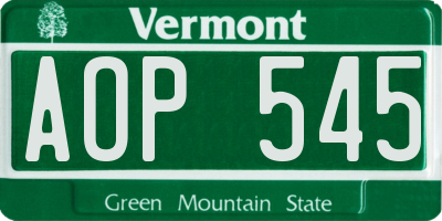 VT license plate AOP545