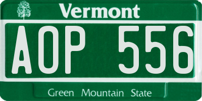 VT license plate AOP556